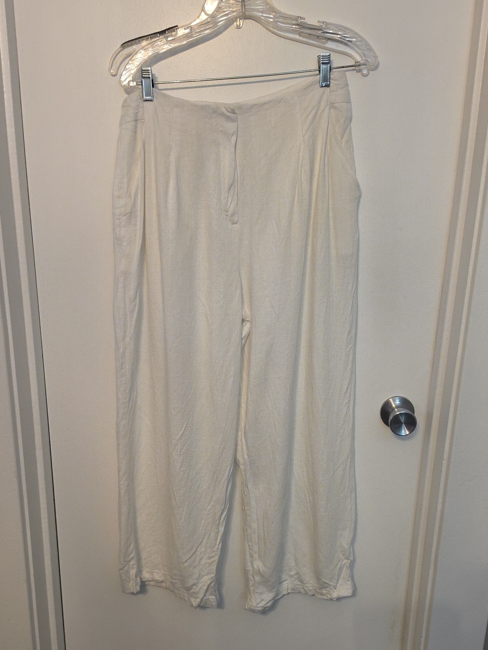 ASOS Cream Wide-Leg Trousers